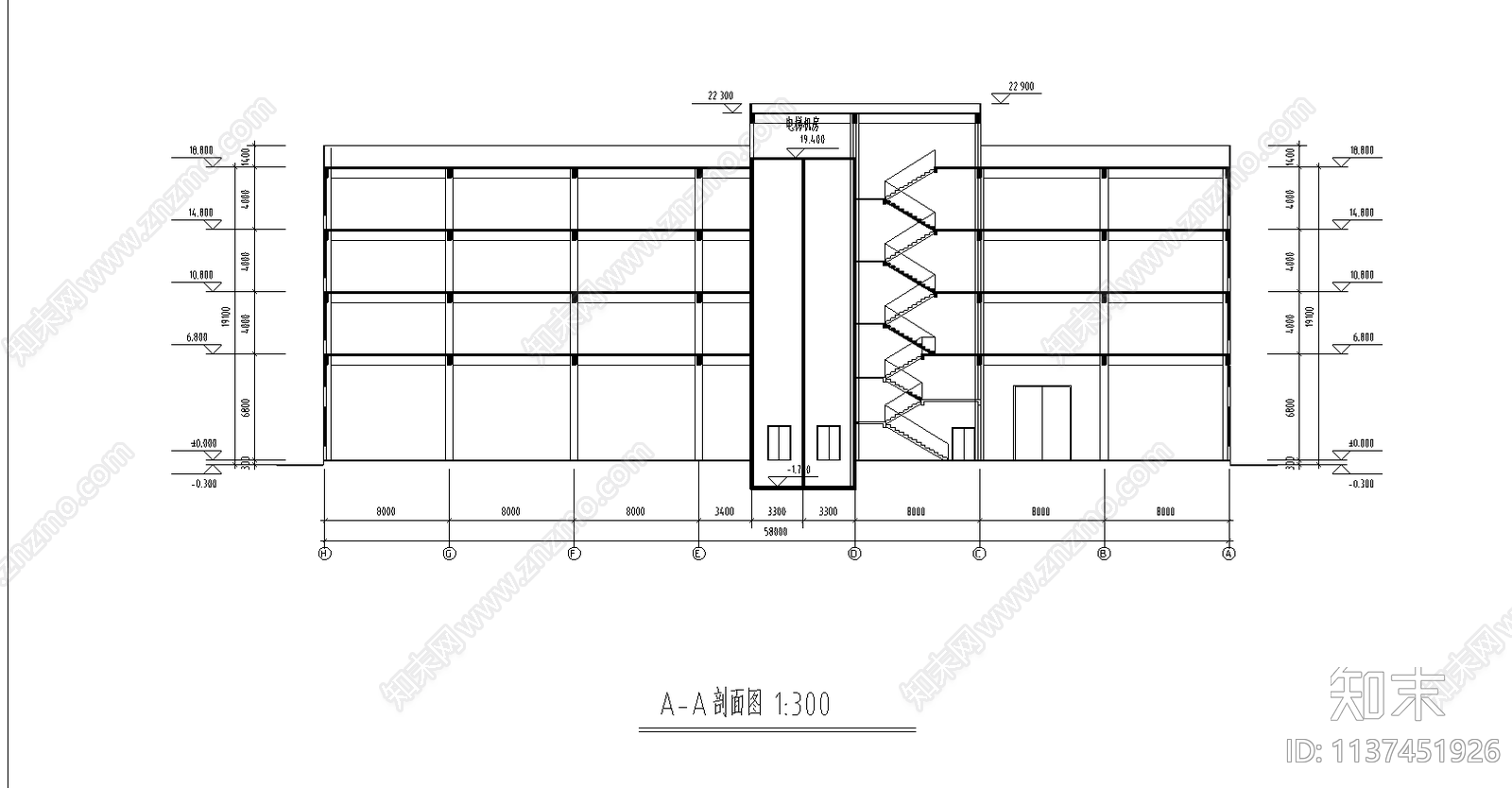 多层住宅建筑cad施工图下载【ID:1137451926】