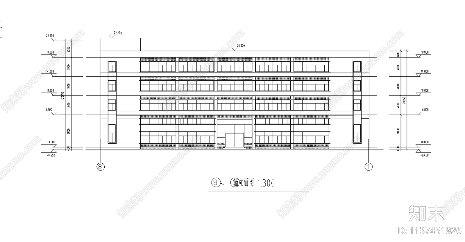 多层住宅建筑cad施工图下载【ID:1137451926】