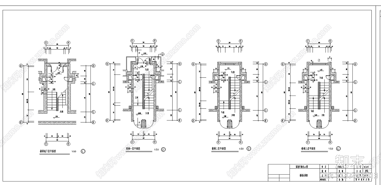 多层住宅楼建筑cad施工图下载【ID:1137452013】