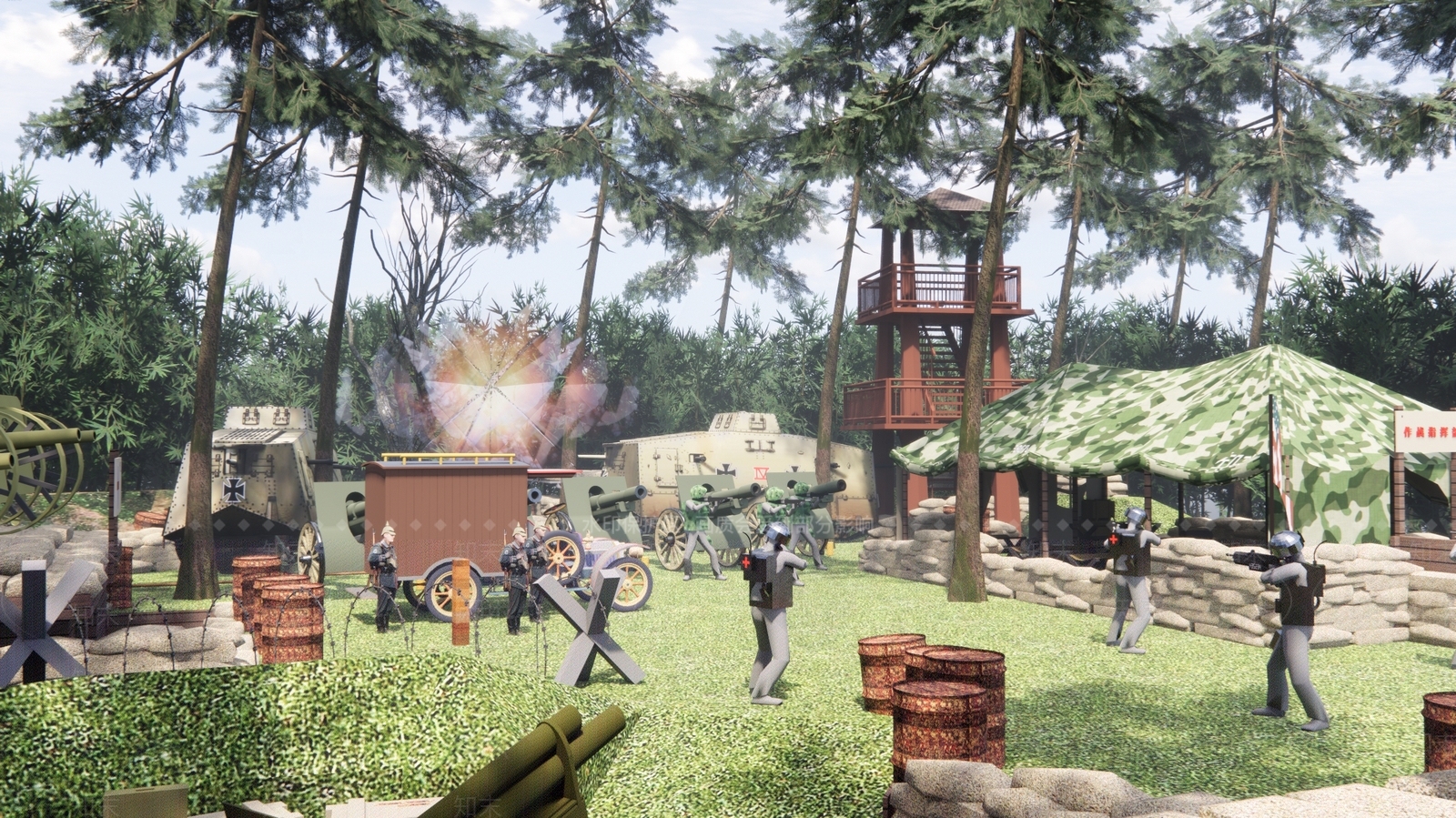 现代真人CS基地SU模型下载【ID:1137453343】
