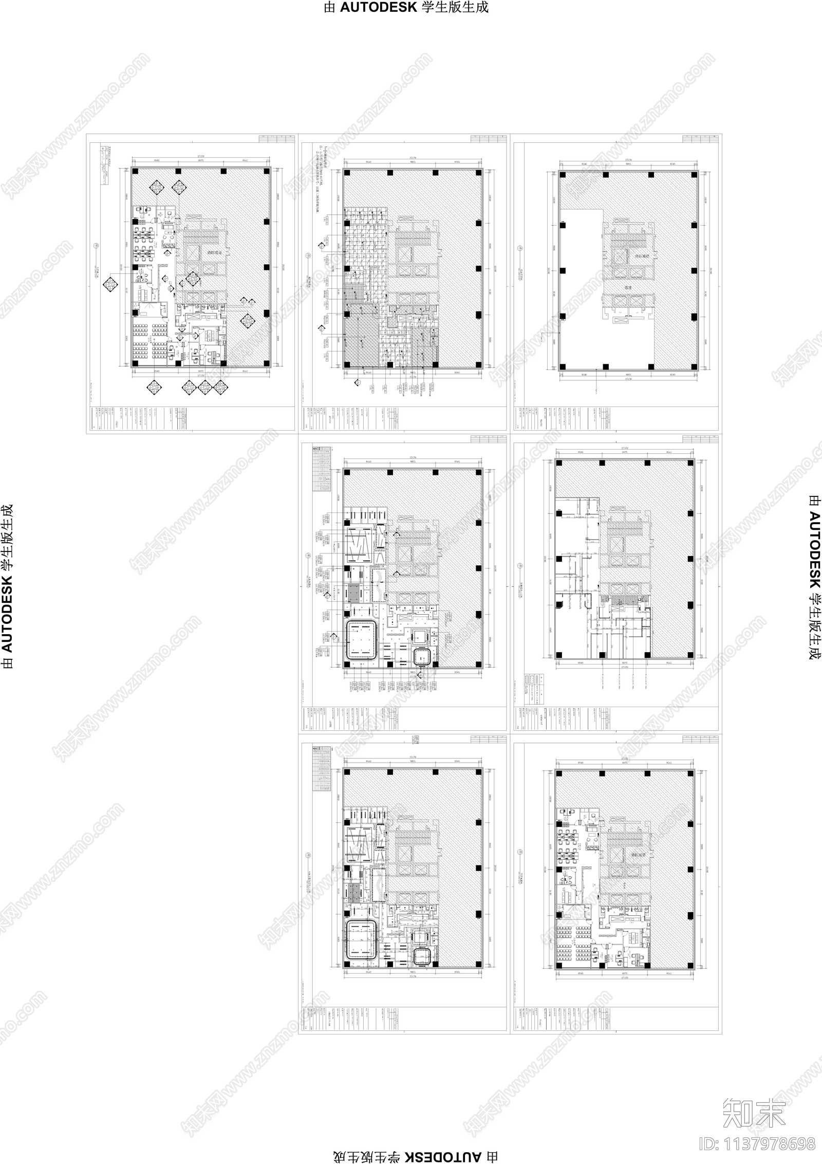 500平办公室cad施工图下载【ID:1137978698】