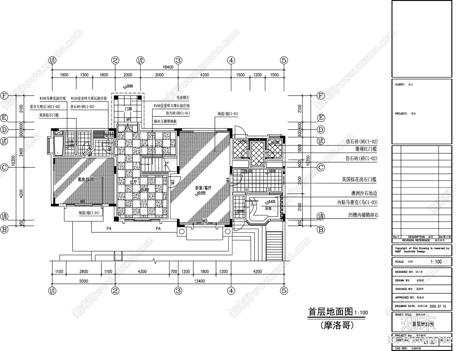 别墅装修cad施工图下载【ID:1137456192】