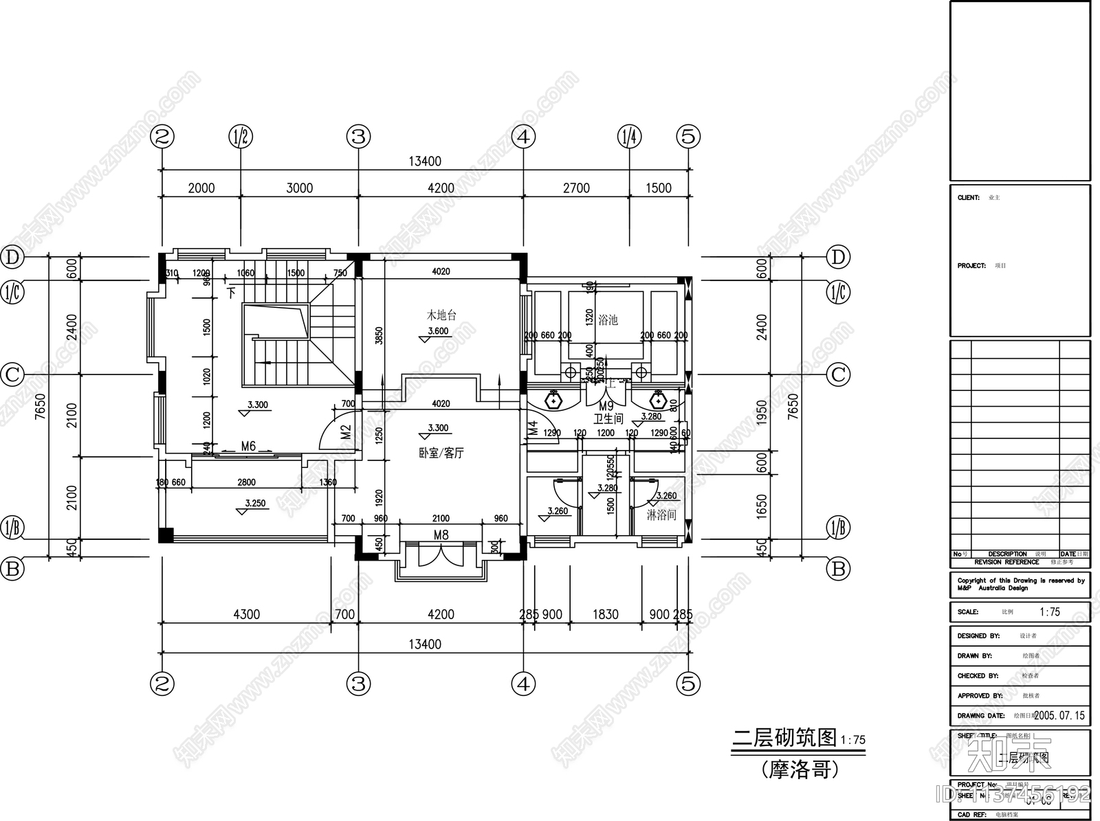 别墅装修cad施工图下载【ID:1137456192】