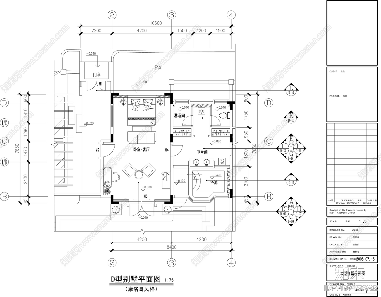 别墅cad施工图下载【ID:1137456822】