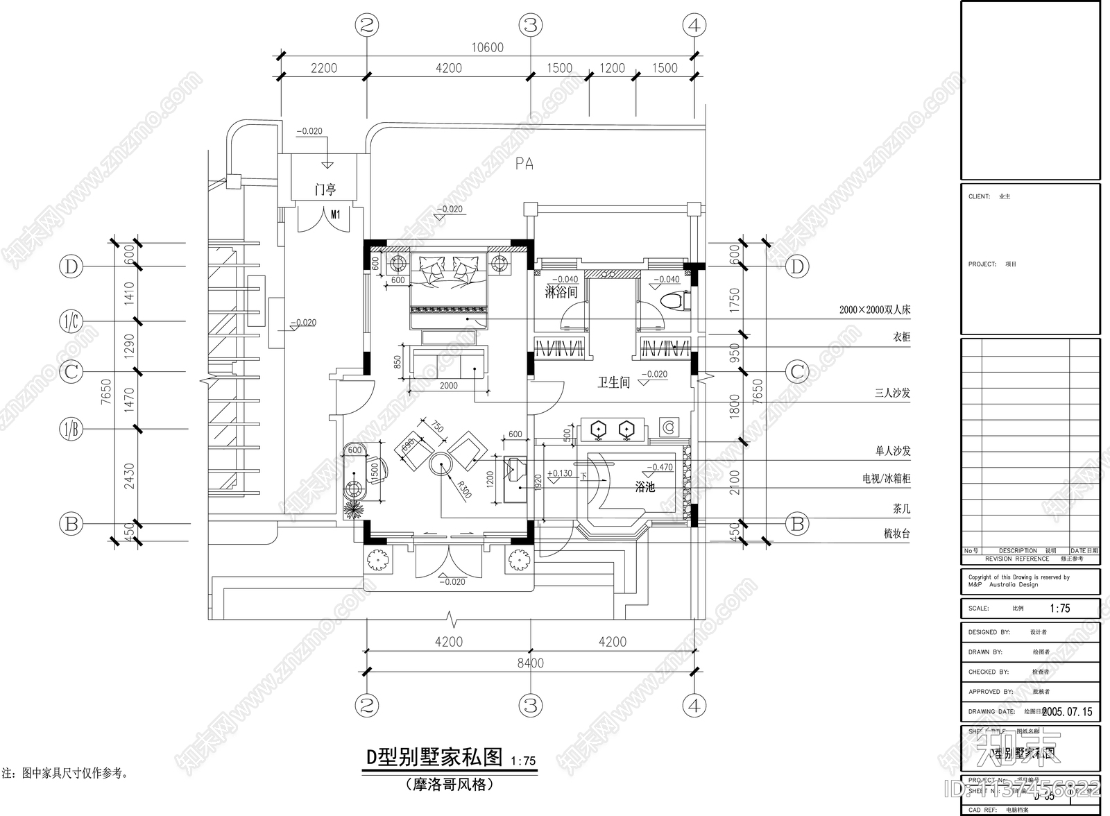 别墅cad施工图下载【ID:1137456822】