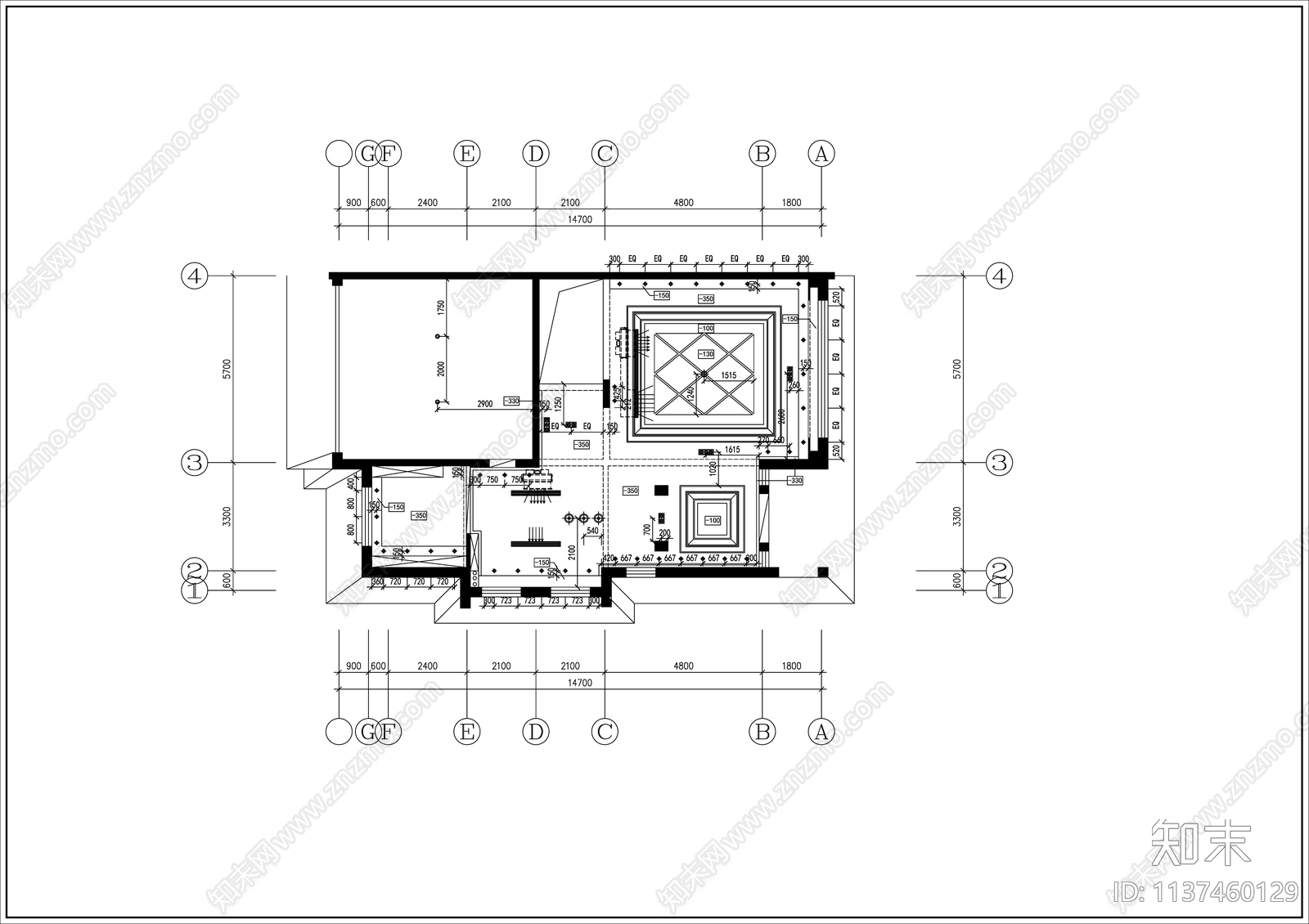 别墅装修cad施工图下载【ID:1137460129】