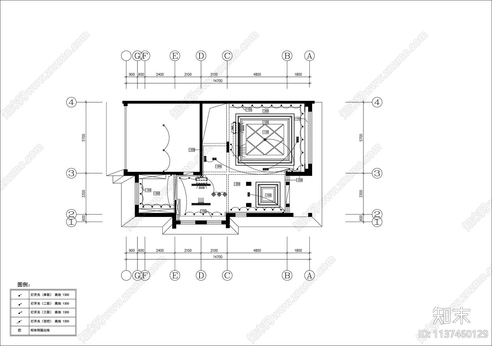 别墅装修cad施工图下载【ID:1137460129】