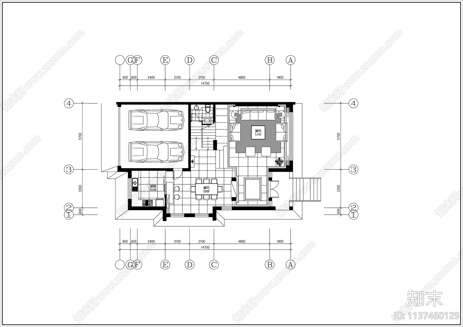 别墅装修cad施工图下载【ID:1137460129】