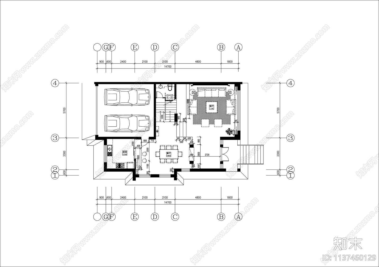 别墅装修cad施工图下载【ID:1137460129】