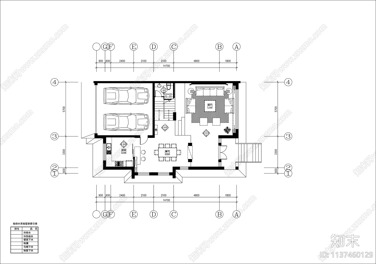 别墅装修cad施工图下载【ID:1137460129】