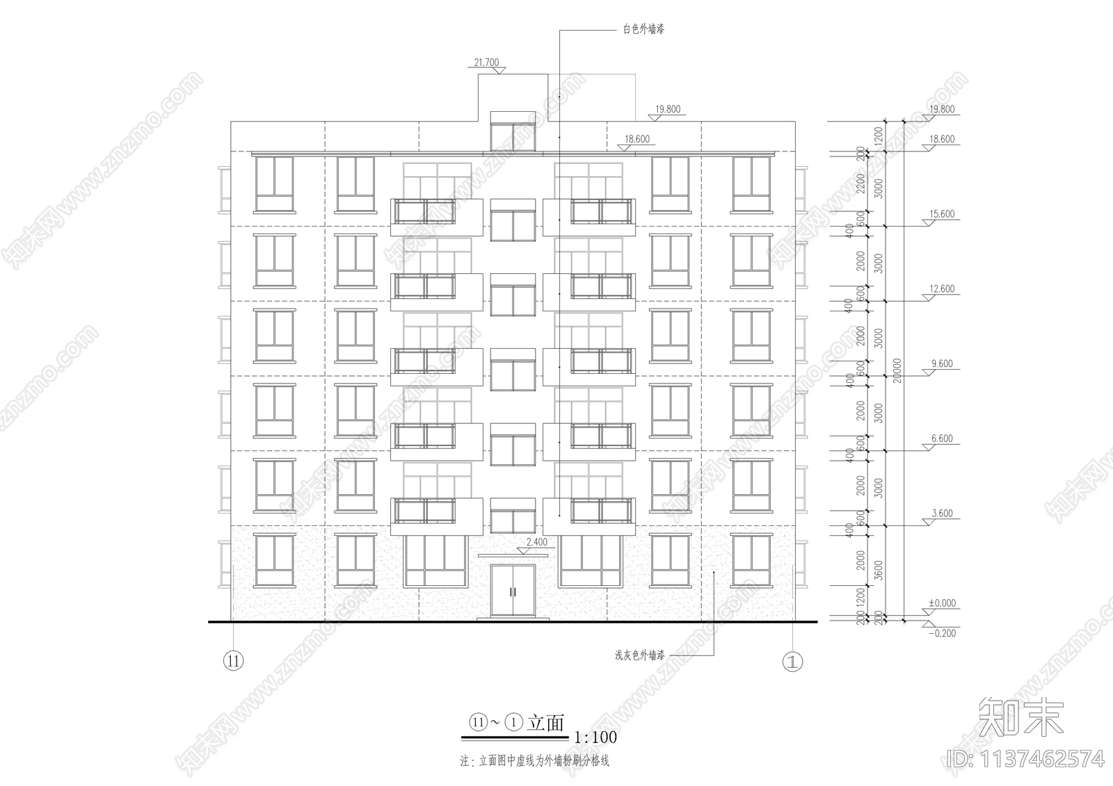 安置住宅楼全套建筑cad施工图下载【ID:1137462574】