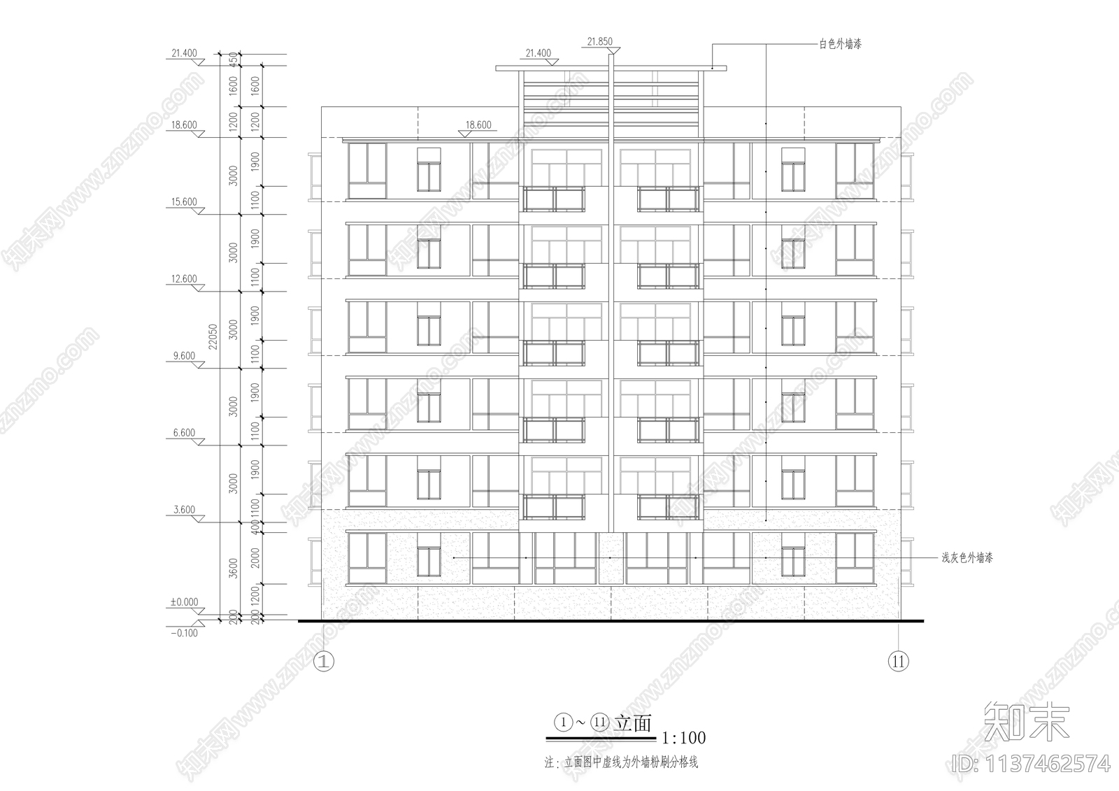 安置住宅楼全套建筑cad施工图下载【ID:1137462574】