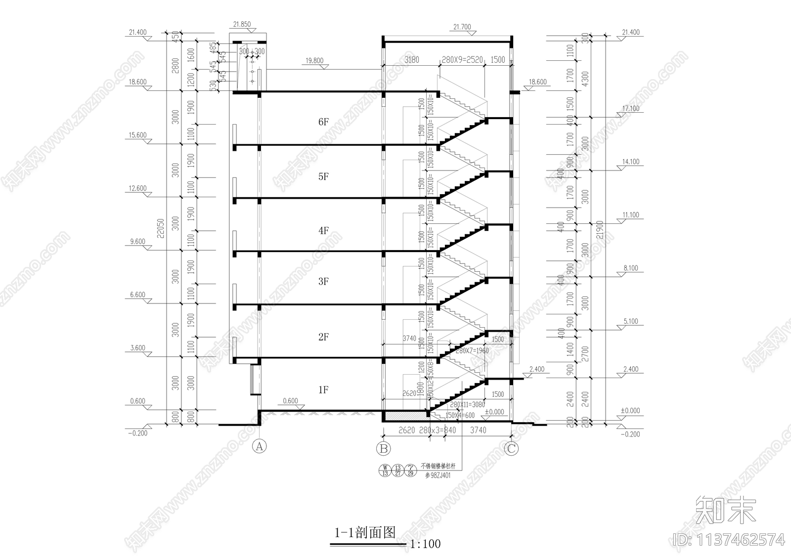 安置住宅楼全套建筑cad施工图下载【ID:1137462574】