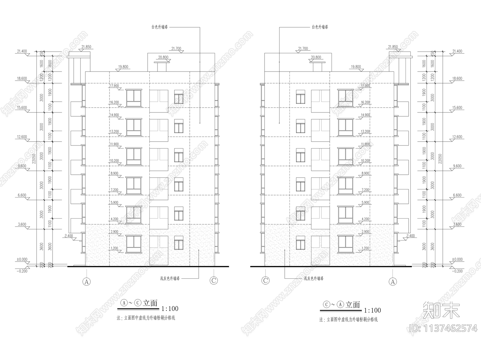 安置住宅楼全套建筑cad施工图下载【ID:1137462574】