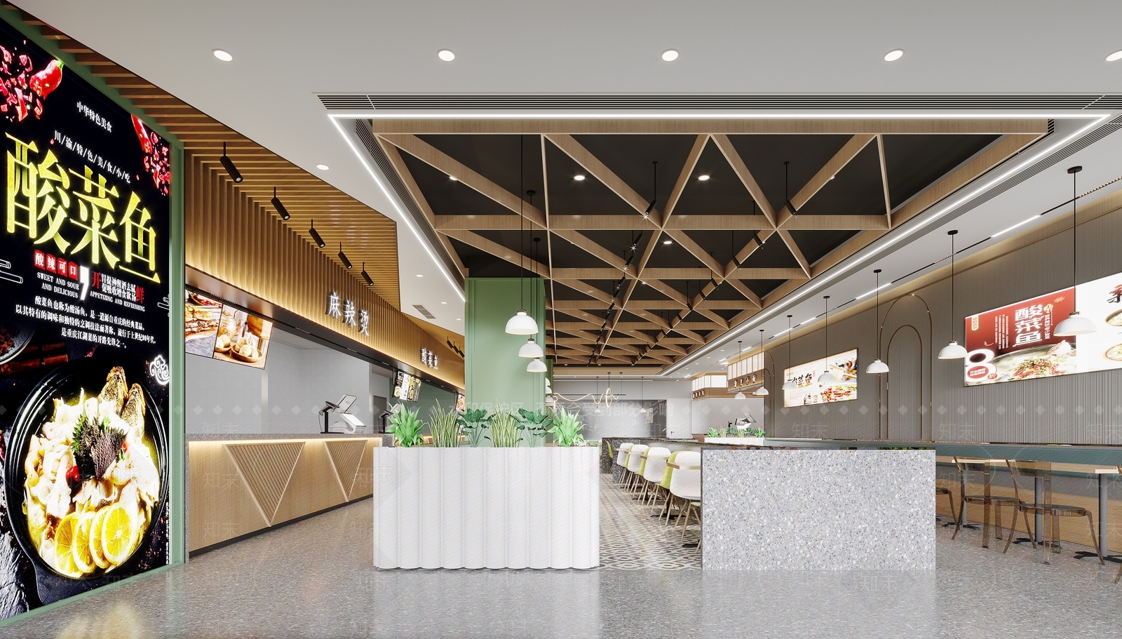 现代快餐店SU模型下载【ID:1137465331】