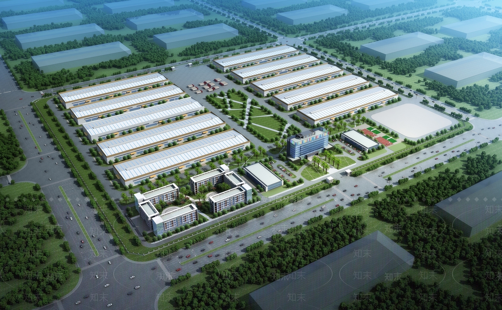 现代工业厂房3D模型下载【ID:1137465947】