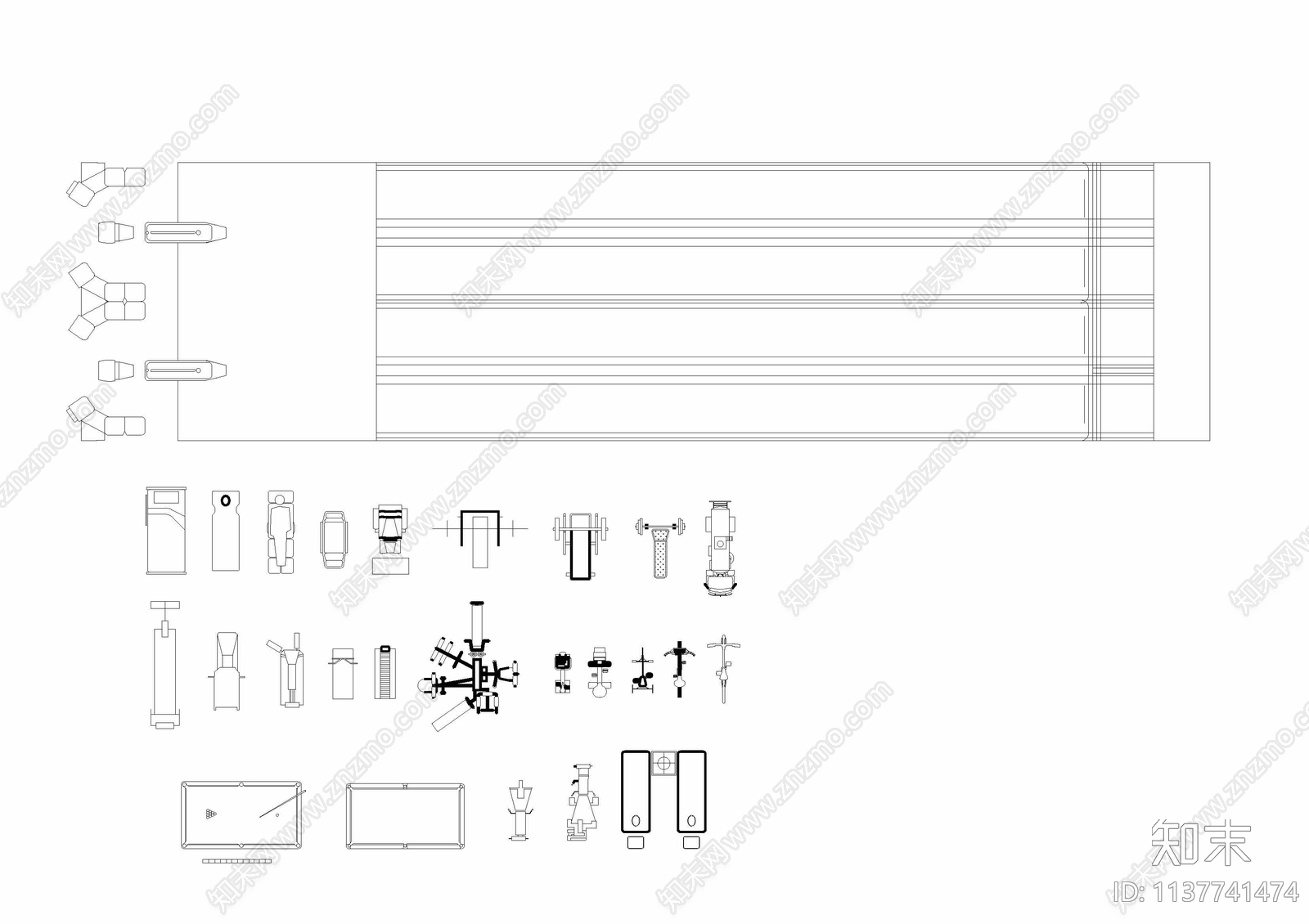 卫生洁具cad施工图下载【ID:1137741474】