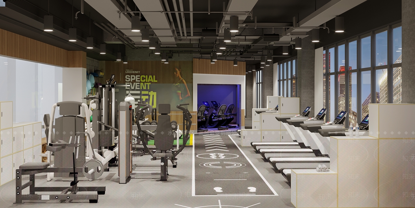 工业风健身房3D模型下载【ID:1137468879】