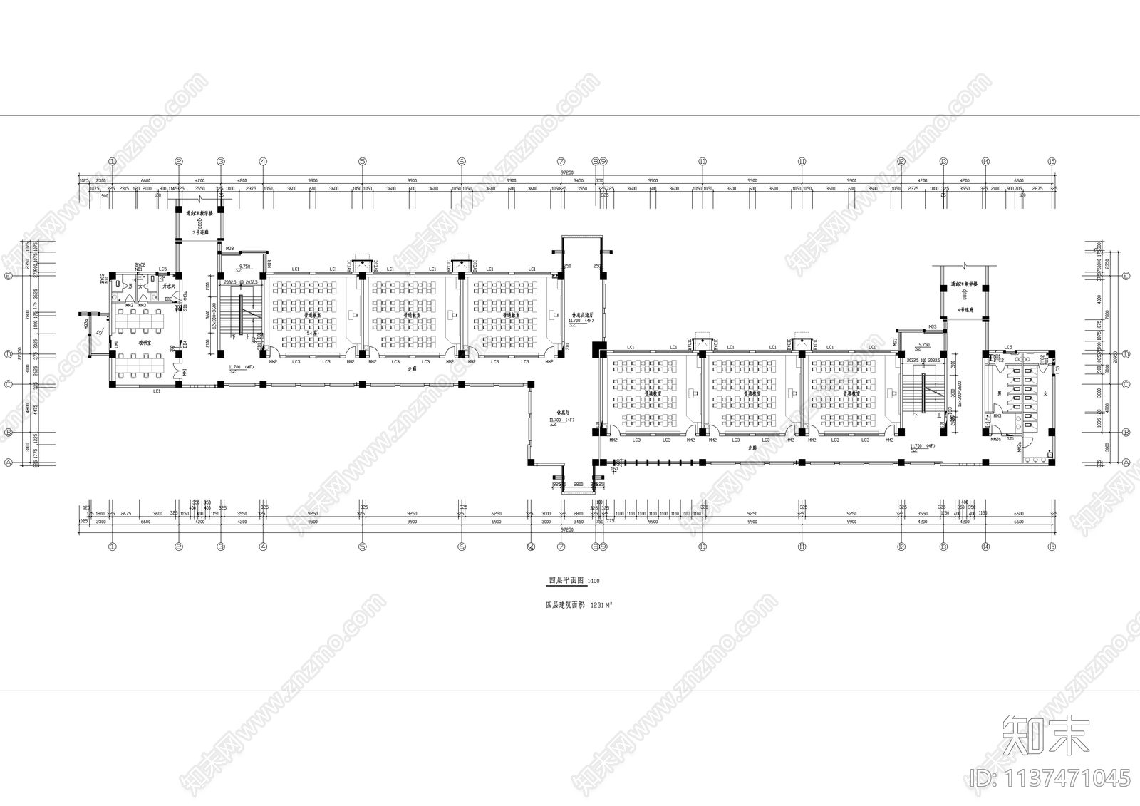 实验学校教学楼全套建筑cad施工图下载【ID:1137471045】