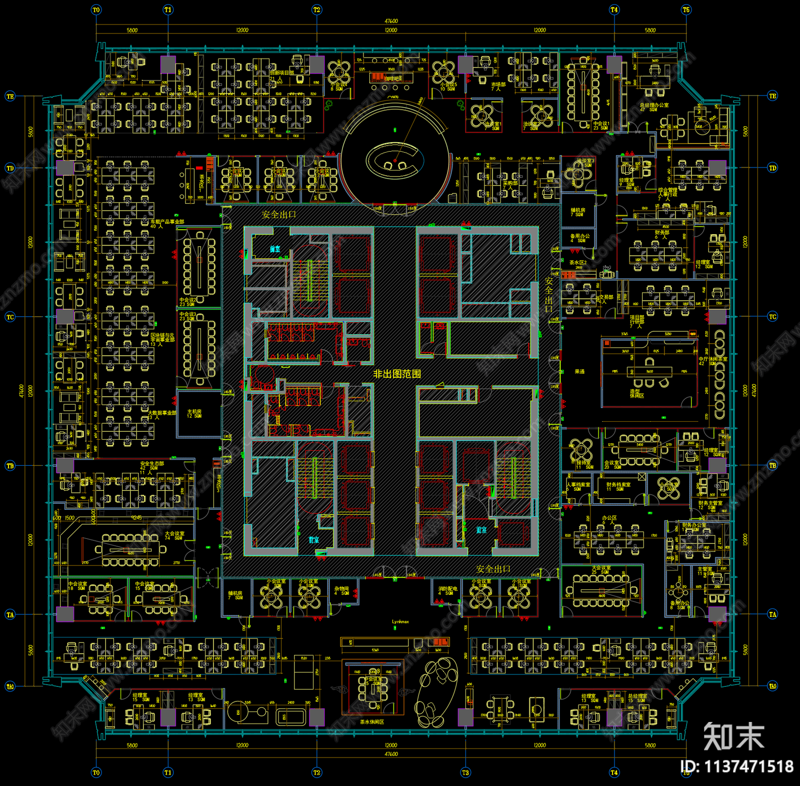 办公室施工图cad施工图下载【ID:1137471518】