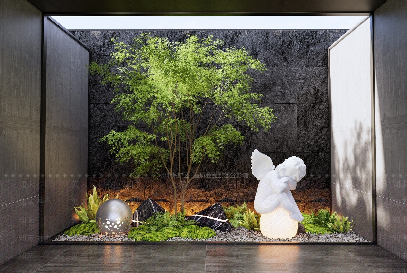 现代室内景观造景3D模型下载【ID:1137473696】_知末3d模型网