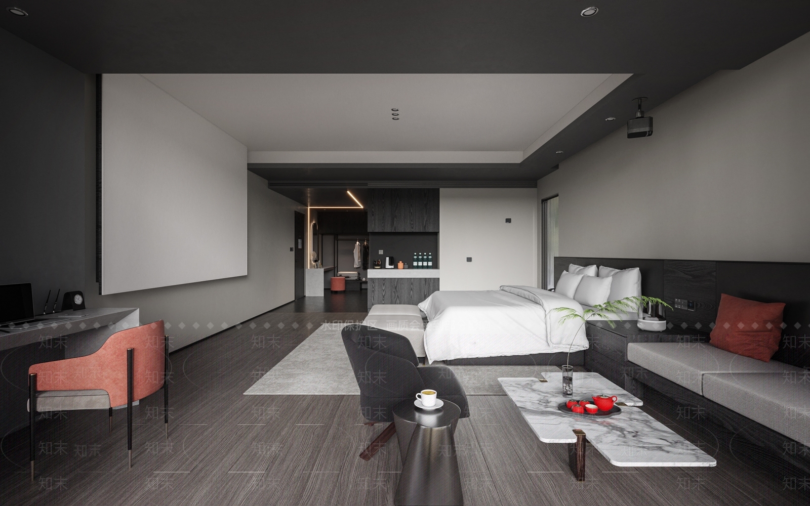 现代家居卧室3D模型下载【ID:1221594926】