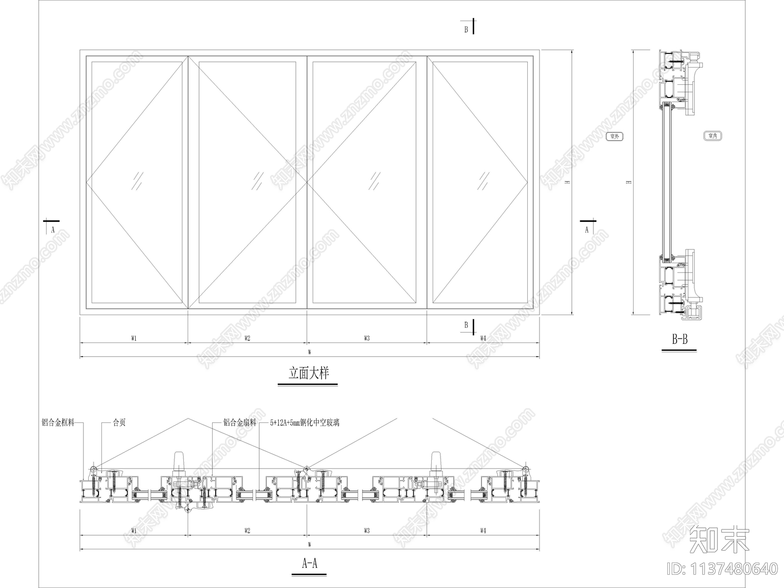 玻璃门旋转门折叠推拉门节点cad施工图下载【ID:1137480640】