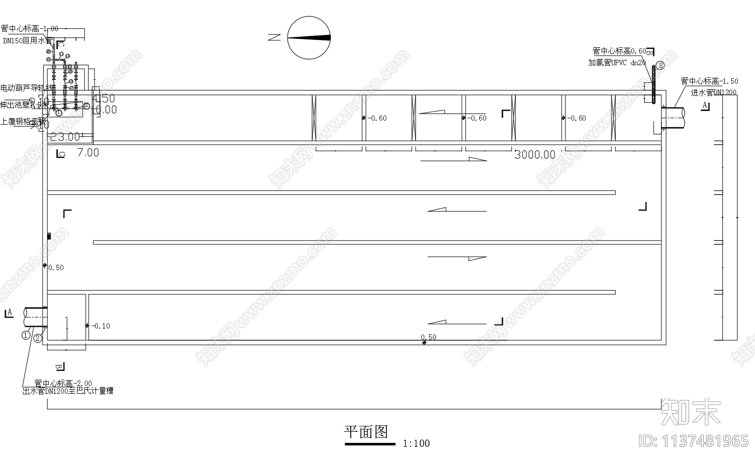 消毒池工艺cad施工图下载【ID:1137481965】