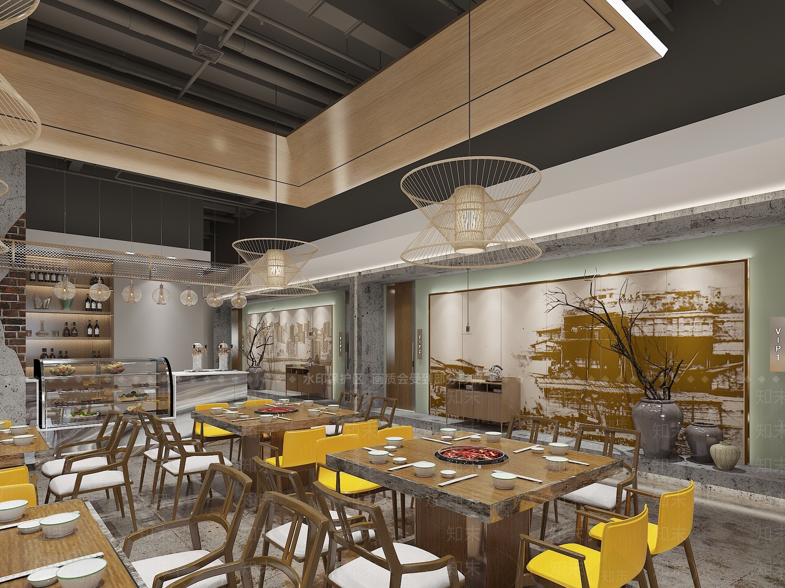 工业风火锅店3D模型下载【ID:1137482611】