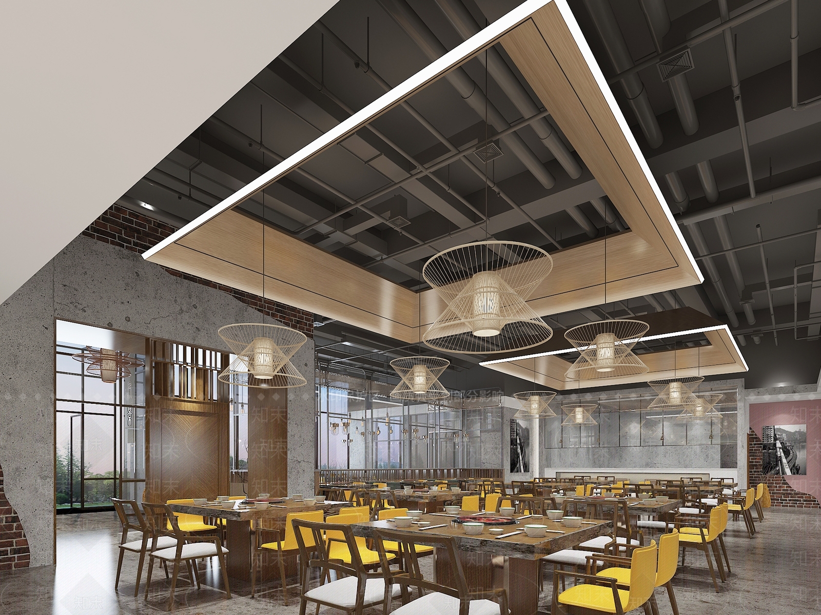 工业风火锅店3D模型下载【ID:1137482611】