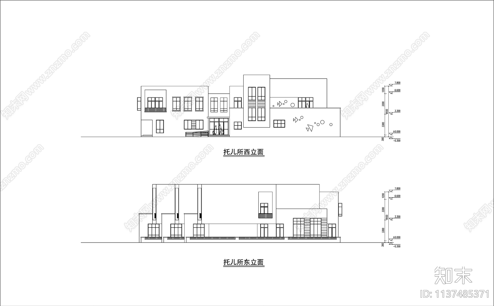 幼儿园建筑cad施工图下载【ID:1137485371】