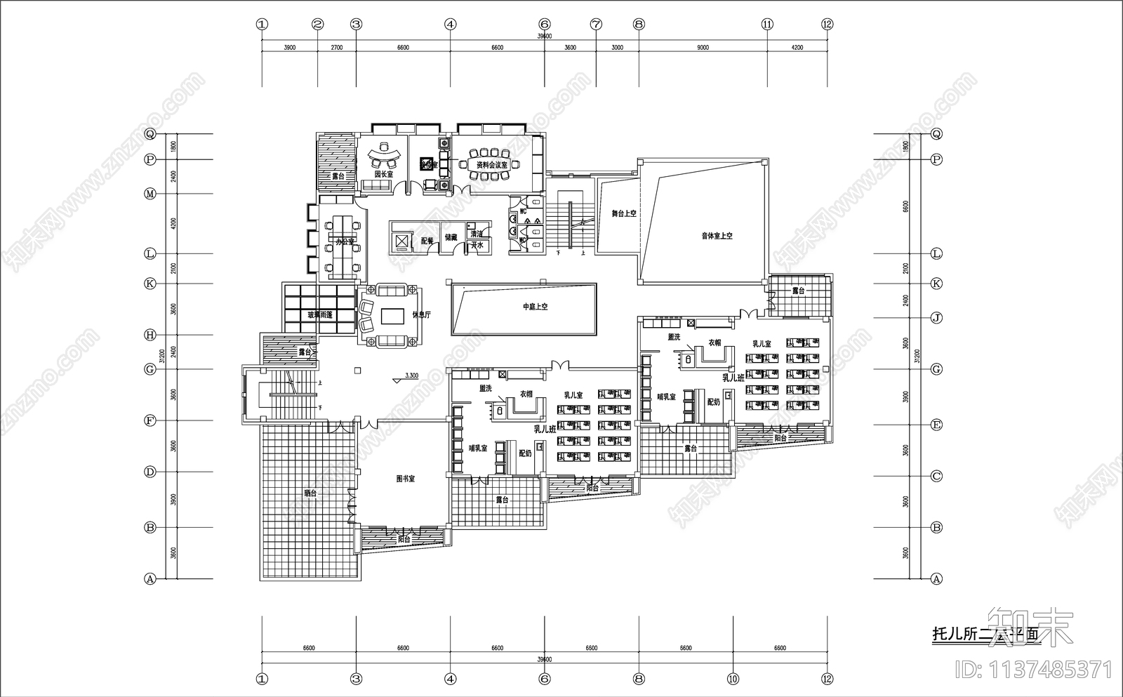 幼儿园建筑cad施工图下载【ID:1137485371】