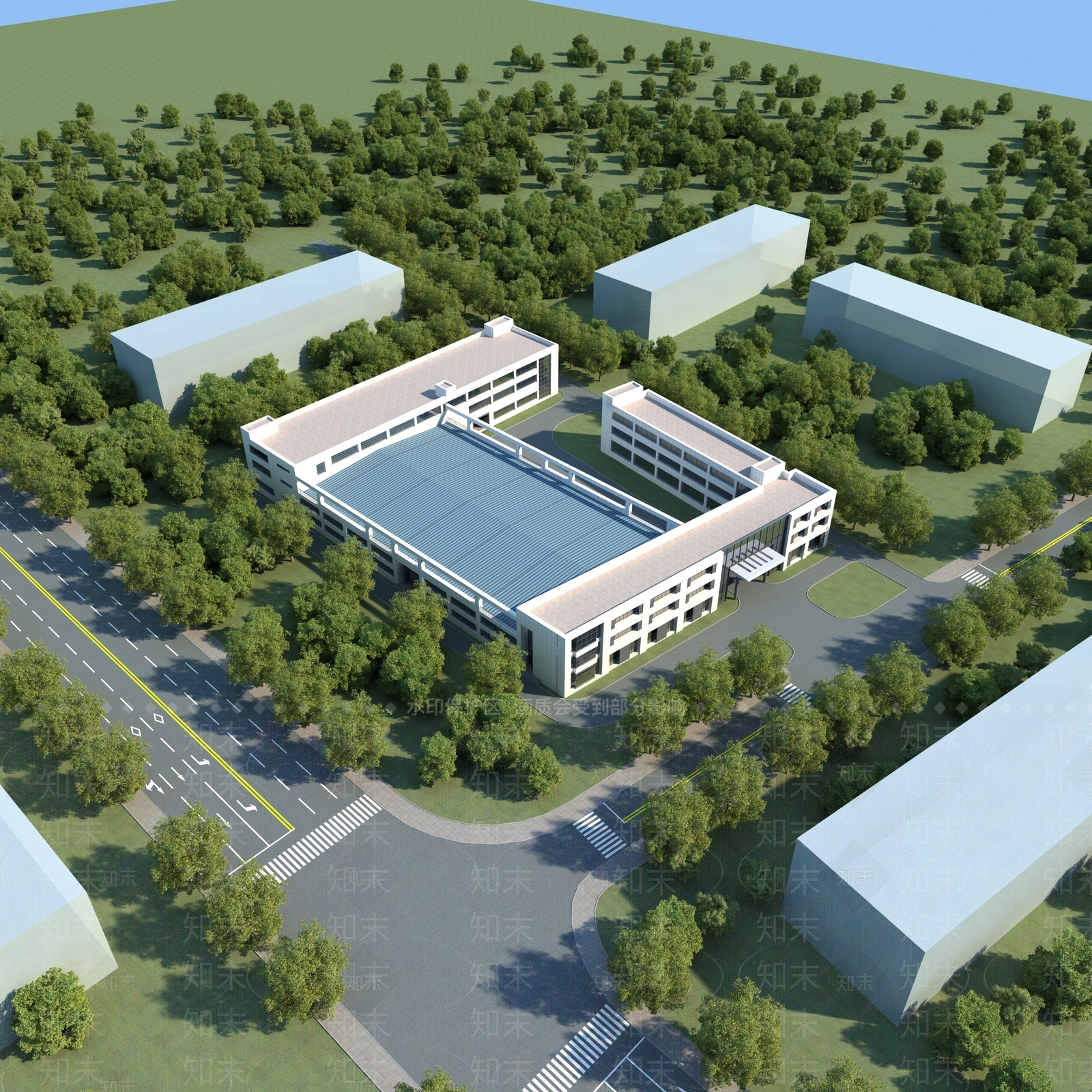 现代工业厂房3D模型下载【ID:1137486621】