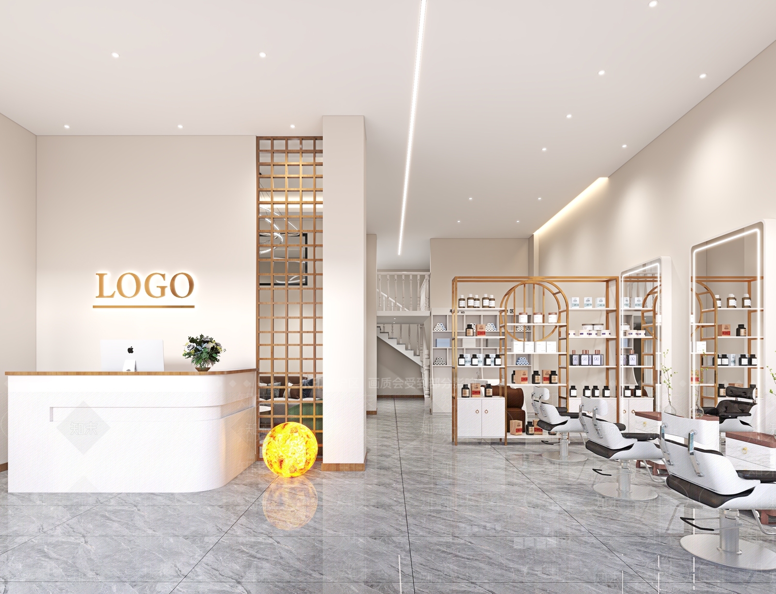 现代美发店3D模型下载【ID:1137487778】