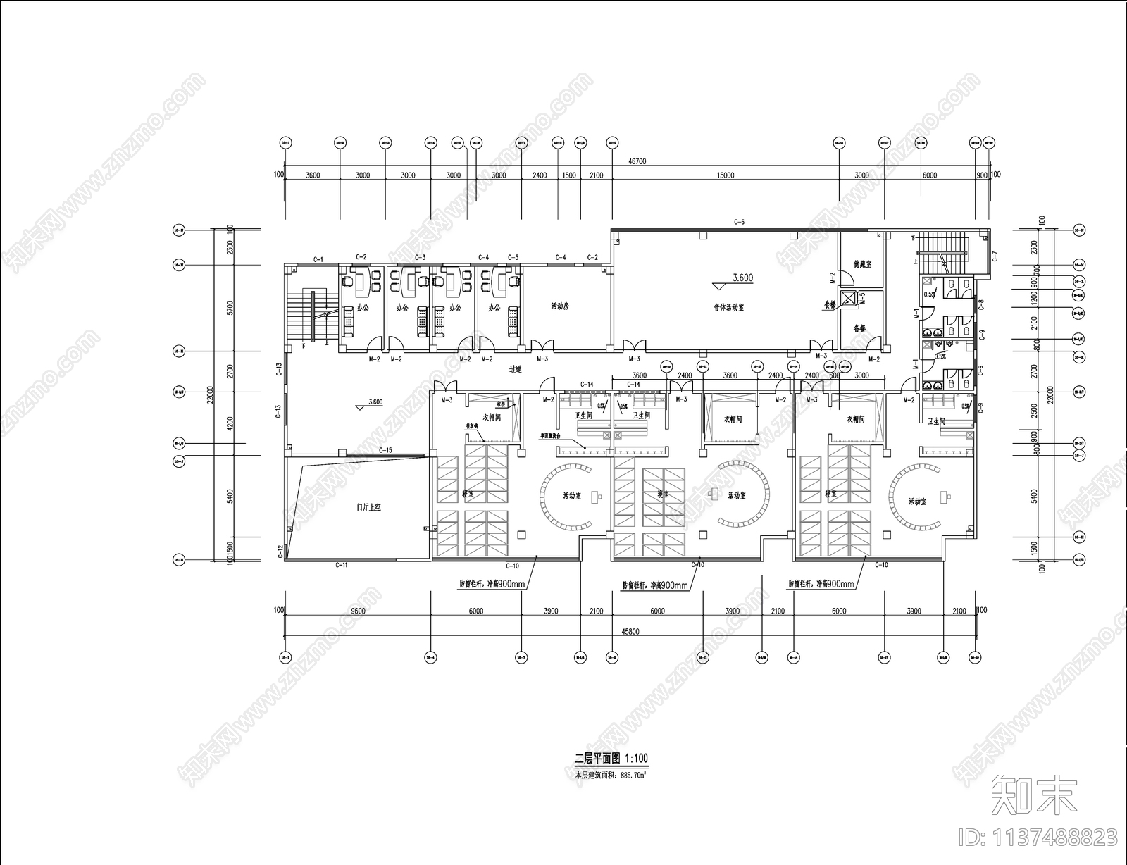 幼儿园建筑cad施工图下载【ID:1137488823】