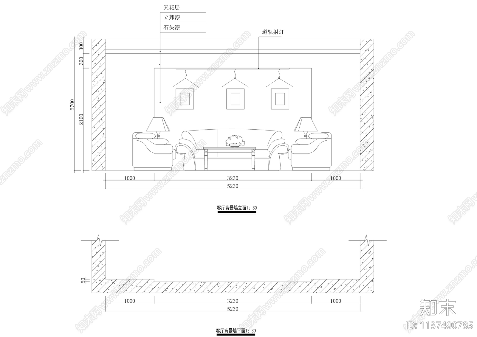 三室两厅两卫大平层装修cad施工图下载【ID:1137490785】