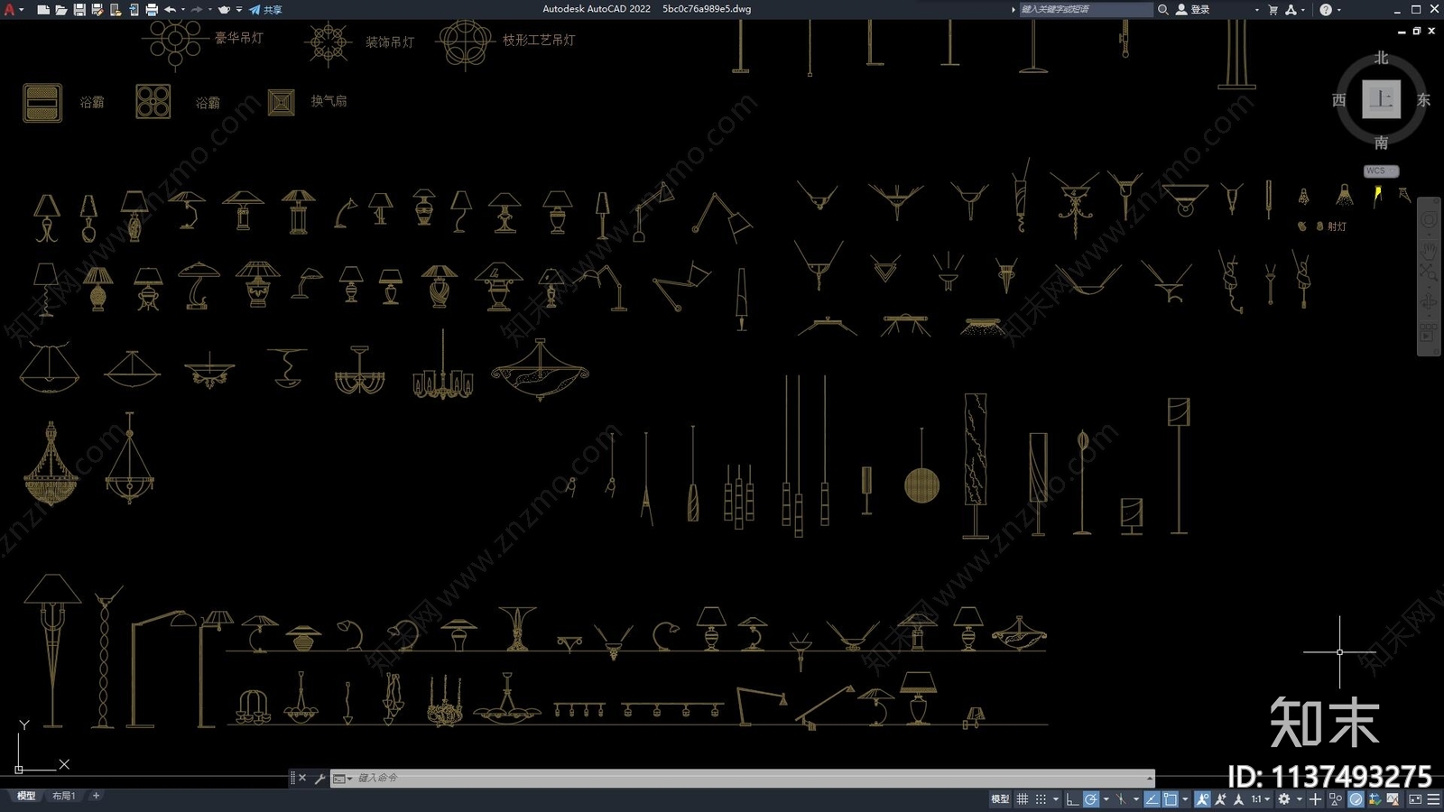 常用灯具cad施工图下载【ID:1137493275】