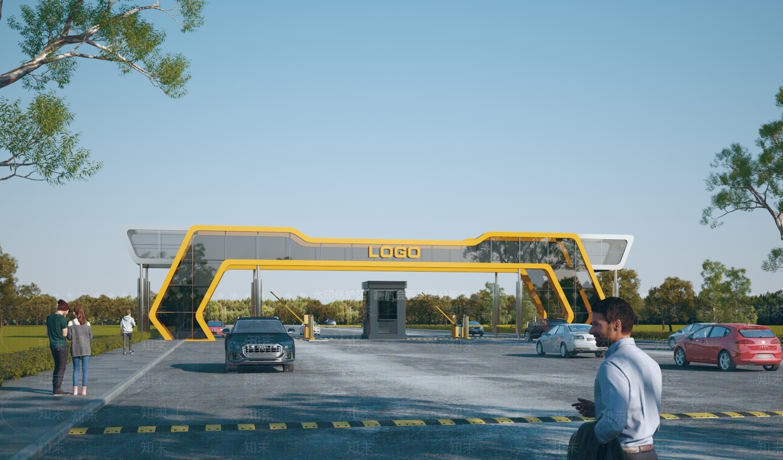 现代入口大门3D模型下载【ID:1137498584】