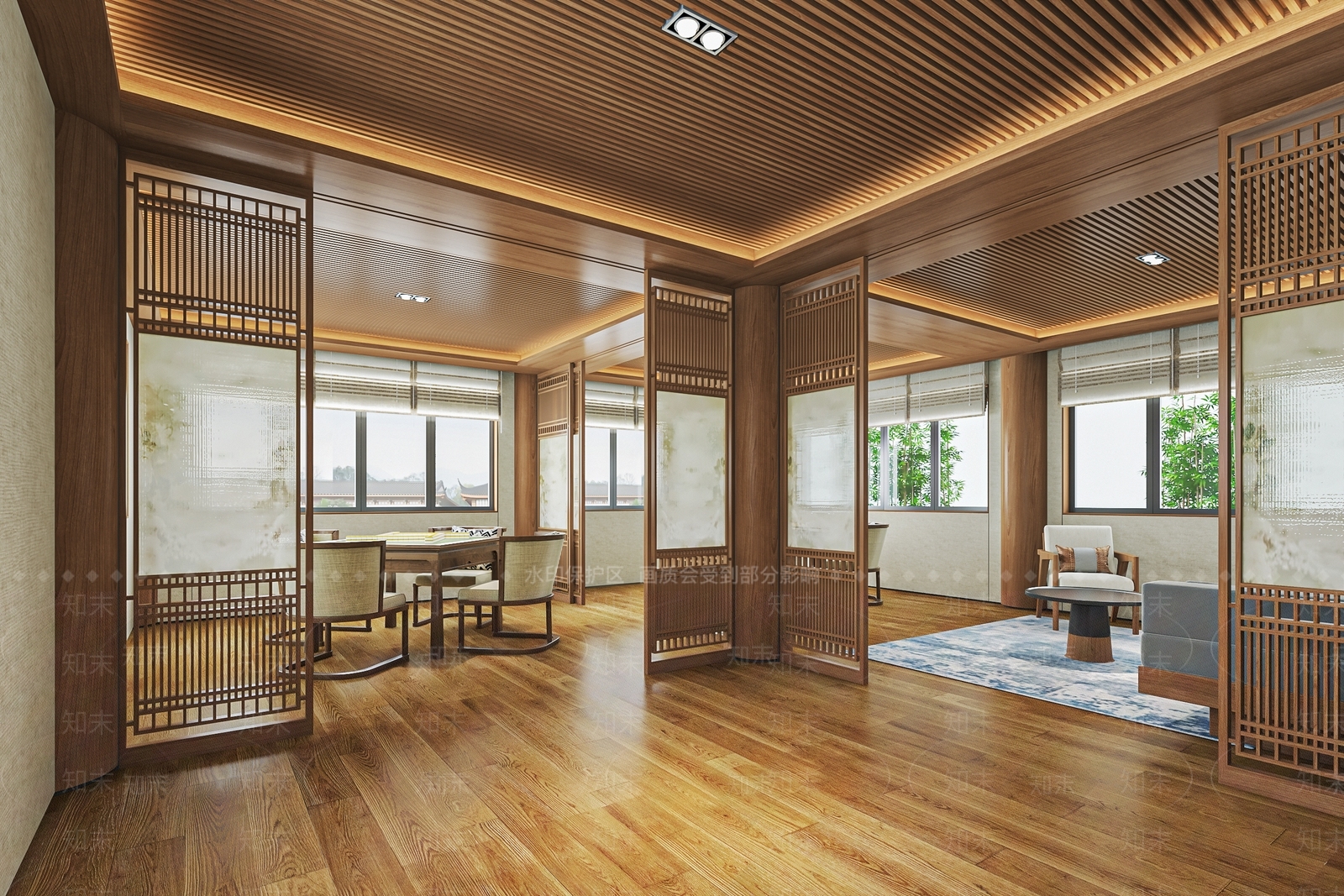 新中式棋牌室包厢SU模型下载【ID:1137498869】