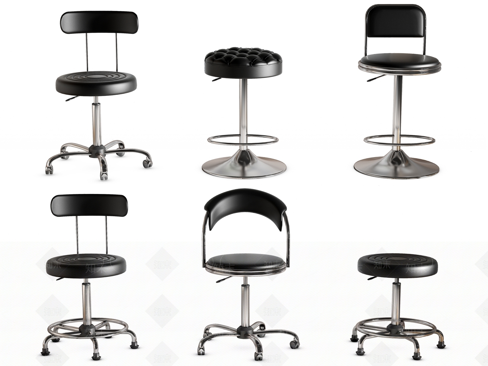 现代吧台凳3D模型下载【ID:1137498212】