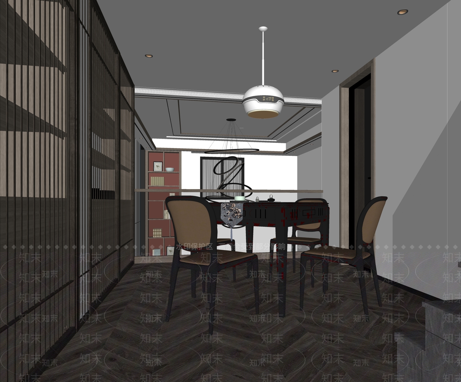 新中式棋牌室包厢SU模型下载【ID:1137499322】