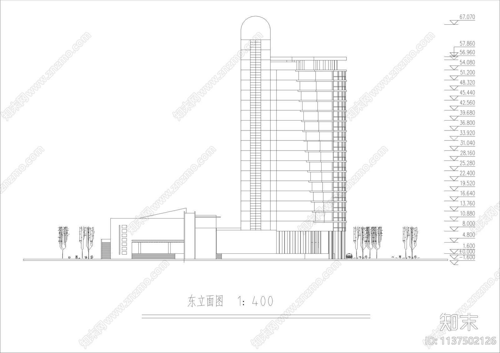 某大学科技交流中心建筑cad施工图下载【ID:1137502126】