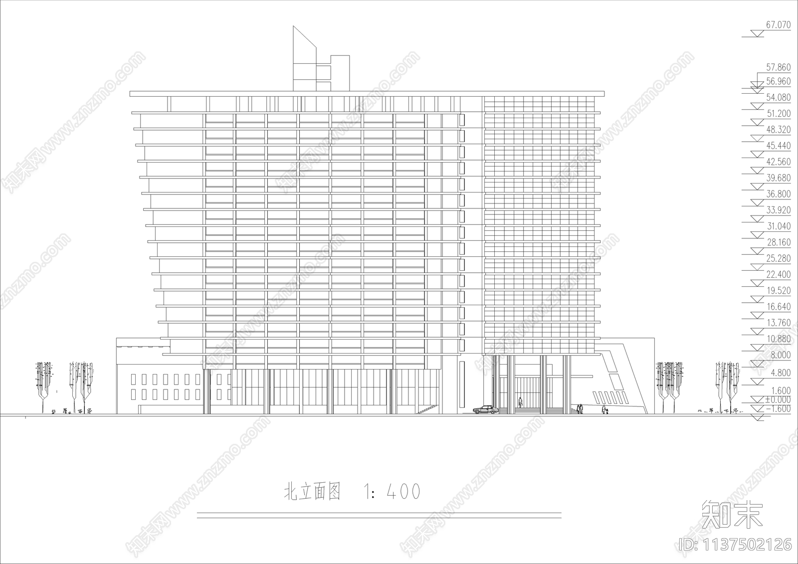 某大学科技交流中心建筑cad施工图下载【ID:1137502126】
