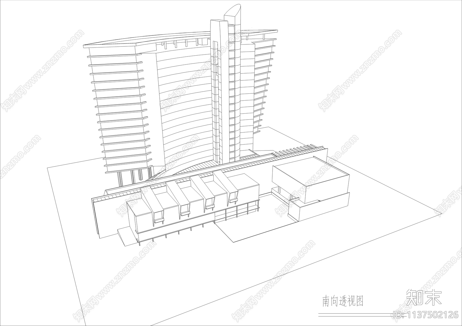 某大学科技交流中心建筑cad施工图下载【ID:1137502126】