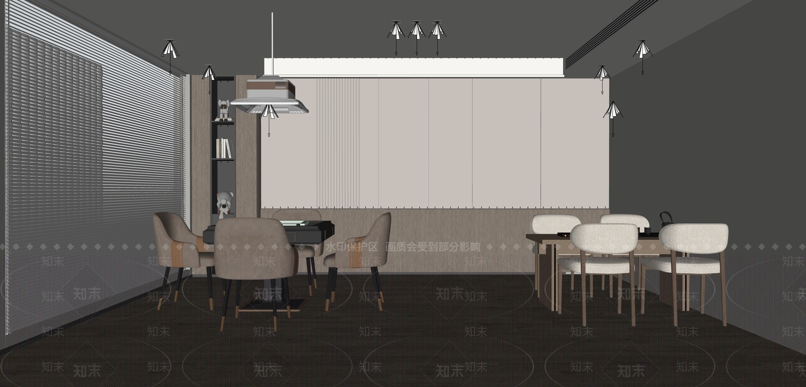 现代麻将房SU模型下载【ID:1137504010】