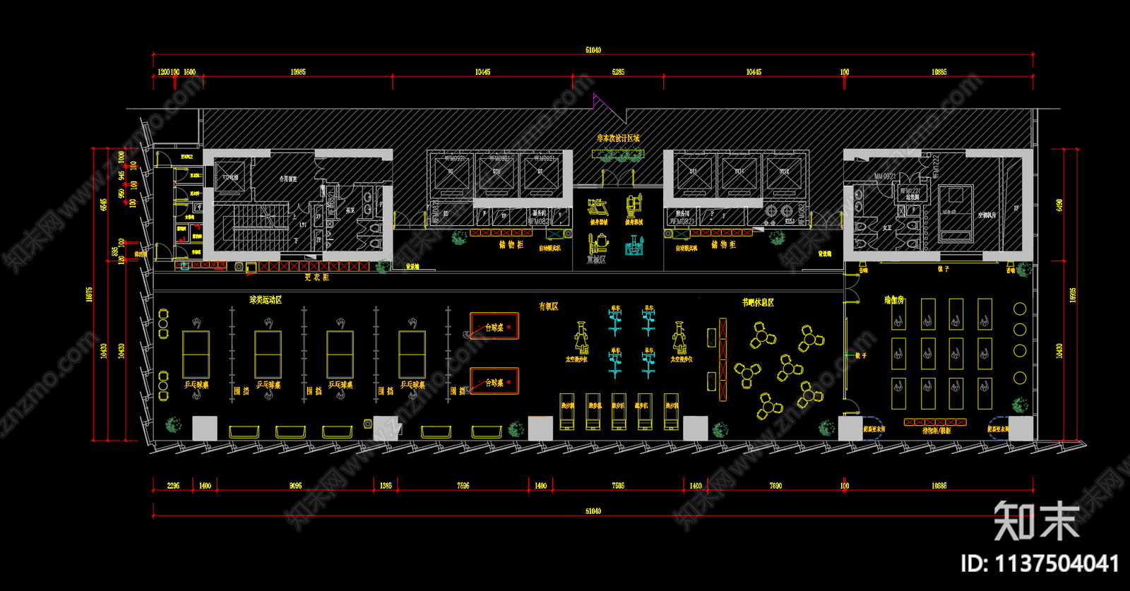健身房平面图施工图下载【ID:1137504041】