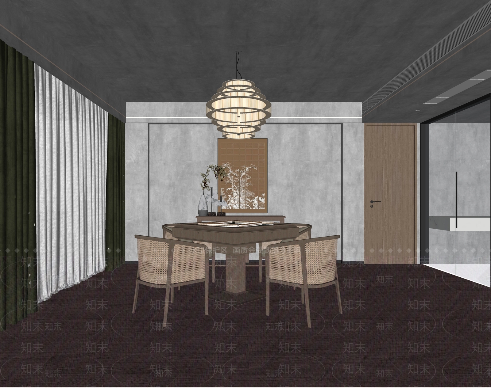 侘寂棋牌室包厢SU模型下载【ID:1137505825】