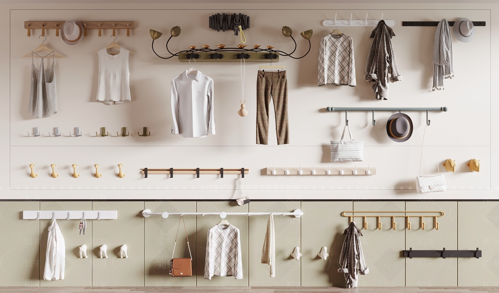 现代挂衣钩SU模型下载【ID:1137638852】