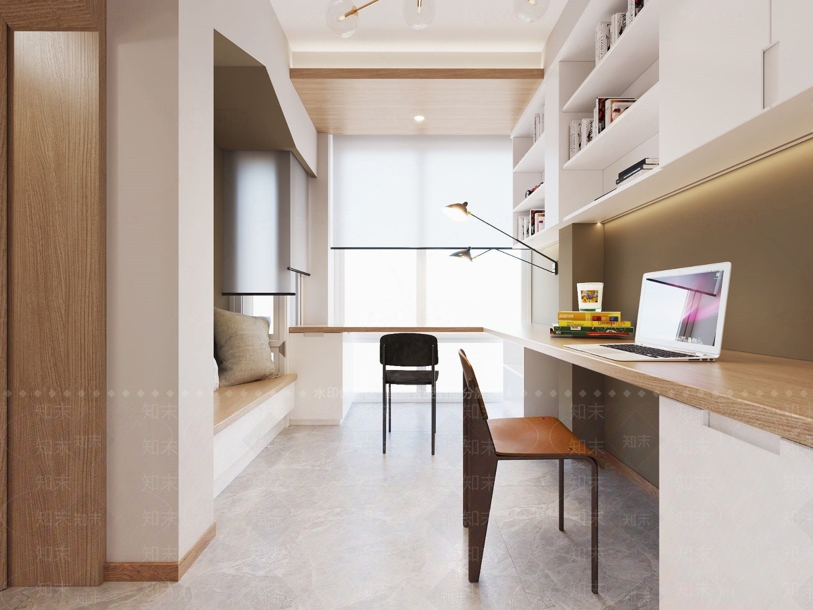 北欧公寓书房3D模型下载【ID:1137610383】