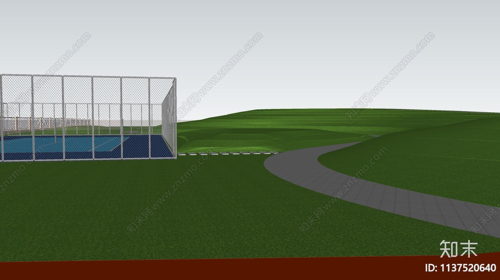 现代景观公园SU模型下载【ID:1137520640】